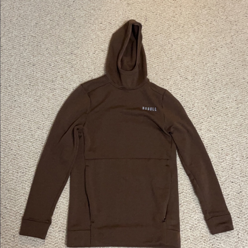 Mens NoBull performance pullover hoodie brown